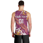 Personalized Brisbane Broncos Rugby Men Tank Top Urban Street Graffiti Style - Distressed Splatter Elements