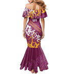 Personalized Brisbane Broncos Rugby Mermaid Dress Urban Street Graffiti Style - Distressed Splatter Elements