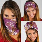 Personalized Brisbane Broncos Rugby Neck Gaiter Urban Street Graffiti Style - Distressed Splatter Elements