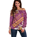 Personalized Brisbane Broncos Rugby Off Shoulder Sweater Urban Street Graffiti Style - Distressed Splatter Elements
