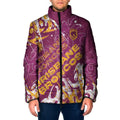 Personalized Brisbane Broncos Rugby Padded Jacket Urban Street Graffiti Style - Distressed Splatter Elements