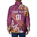 Personalized Brisbane Broncos Rugby Padded Jacket Urban Street Graffiti Style - Distressed Splatter Elements
