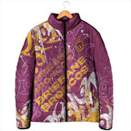 Personalized Brisbane Broncos Rugby Padded Jacket Urban Street Graffiti Style - Distressed Splatter Elements