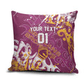 Personalized Brisbane Broncos Rugby Pillow Cover Urban Street Graffiti Style - Distressed Splatter Elements