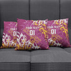 Personalized Brisbane Broncos Rugby Pillow Cover Urban Street Graffiti Style - Distressed Splatter Elements