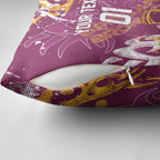 Personalized Brisbane Broncos Rugby Pillow Cover Urban Street Graffiti Style - Distressed Splatter Elements
