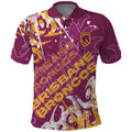 Personalized Brisbane Broncos Rugby Polo Shirt Urban Street Graffiti Style - Distressed Splatter Elements