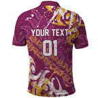 Personalized Brisbane Broncos Rugby Polo Shirt Urban Street Graffiti Style - Distressed Splatter Elements