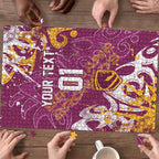 Personalized Brisbane Broncos Rugby Puzzle Urban Street Graffiti Style - Distressed Splatter Elements