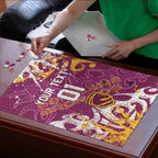 Personalized Brisbane Broncos Rugby Puzzle Urban Street Graffiti Style - Distressed Splatter Elements