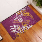 Personalized Brisbane Broncos Rugby Rubber Doormat Urban Street Graffiti Style - Distressed Splatter Elements