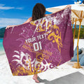 Personalized Brisbane Broncos Rugby Sarong Urban Street Graffiti Style - Distressed Splatter Elements