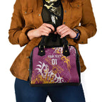 Personalized Brisbane Broncos Rugby Shoulder Handbag Urban Street Graffiti Style - Distressed Splatter Elements