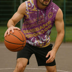 Personalized Brisbane Broncos Rugby Sleeveless Hoodie Urban Street Graffiti Style - Distressed Splatter Elements