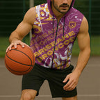 Personalized Brisbane Broncos Rugby Sleeveless Zip Hoodie Urban Street Graffiti Style - Distressed Splatter Elements