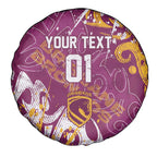 Personalized Brisbane Broncos Rugby Spare Tire Cover Urban Street Graffiti Style - Distressed Splatter Elements