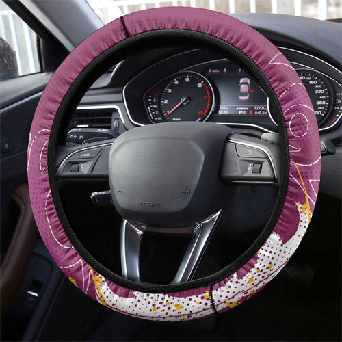 Brisbane Broncos Rugby Steering Wheel Cover Urban Street Graffiti Style - Distressed Splatter Elements