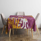 Personalized Brisbane Broncos Rugby Tablecloth Urban Street Graffiti Style - Distressed Splatter Elements