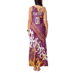 Personalized Brisbane Broncos Rugby Tank Maxi Dress Urban Street Graffiti Style - Distressed Splatter Elements