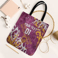 Personalized Brisbane Broncos Rugby Tote Bag Urban Street Graffiti Style - Distressed Splatter Elements
