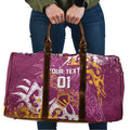 Personalized Brisbane Broncos Rugby Travel Bag Urban Street Graffiti Style - Distressed Splatter Elements