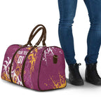 Personalized Brisbane Broncos Rugby Travel Bag Urban Street Graffiti Style - Distressed Splatter Elements