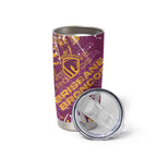 Personalized Brisbane Broncos Rugby Tumbler Cup Urban Street Graffiti Style - Distressed Splatter Elements