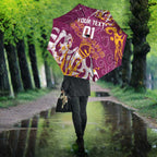 Personalized Brisbane Broncos Rugby Umbrella Urban Street Graffiti Style - Distressed Splatter Elements
