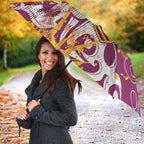 Personalized Brisbane Broncos Rugby Umbrella Urban Street Graffiti Style - Distressed Splatter Elements