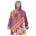 Personalized Brisbane Broncos Rugby Wearable Blanket Hoodie Urban Street Graffiti Style - Distressed Splatter Elements