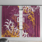Personalized Brisbane Broncos Rugby Window Curtain Urban Street Graffiti Style - Distressed Splatter Elements