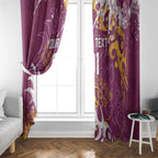 Personalized Brisbane Broncos Rugby Window Curtain Urban Street Graffiti Style - Distressed Splatter Elements