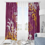 Personalized Brisbane Broncos Rugby Window Curtain Urban Street Graffiti Style - Distressed Splatter Elements