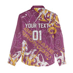 Personalized Brisbane Broncos Rugby Women Casual Shirt Urban Street Graffiti Style - Distressed Splatter Elements