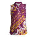 Personalized Brisbane Broncos Rugby Women Sleeveless Polo Shirt Urban Street Graffiti Style - Distressed Splatter Elements