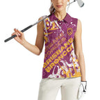 Personalized Brisbane Broncos Rugby Women Sleeveless Polo Shirt Urban Street Graffiti Style - Distressed Splatter Elements