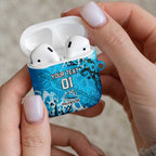 Personalized Cronulla-Sutherland Sharks Rugby AirPods Case Urban Street Graffiti Style - Distressed Splatter Elements