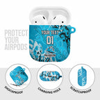 Personalized Cronulla-Sutherland Sharks Rugby AirPods Case Urban Street Graffiti Style - Distressed Splatter Elements
