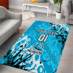 Personalized Cronulla-Sutherland Sharks Rugby Area Rug Urban Street Graffiti Style - Distressed Splatter Elements