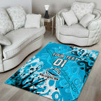 Personalized Cronulla-Sutherland Sharks Rugby Area Rug Urban Street Graffiti Style - Distressed Splatter Elements