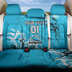 Personalized Cronulla-Sutherland Sharks Rugby Back Car Seat Cover Urban Street Graffiti Style - Distressed Splatter Elements