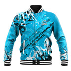 Personalized Cronulla-Sutherland Sharks Rugby Baseball Jacket Urban Street Graffiti Style - Distressed Splatter Elements