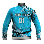 Personalized Cronulla-Sutherland Sharks Rugby Baseball Jacket Urban Street Graffiti Style - Distressed Splatter Elements