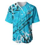 Personalized Cronulla-Sutherland Sharks Rugby Baseball Jersey Urban Street Graffiti Style - Distressed Splatter Elements