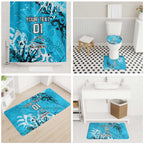 Personalized Cronulla-Sutherland Sharks Rugby Bathroom Set Urban Street Graffiti Style - Distressed Splatter Elements