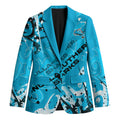 Personalized Cronulla-Sutherland Sharks Rugby Blazer Urban Street Graffiti Style - Distressed Splatter Elements