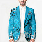 Personalized Cronulla-Sutherland Sharks Rugby Blazer Urban Street Graffiti Style - Distressed Splatter Elements