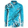 Personalized Cronulla-Sutherland Sharks Rugby Button Sweatshirt Urban Street Graffiti Style - Distressed Splatter Elements