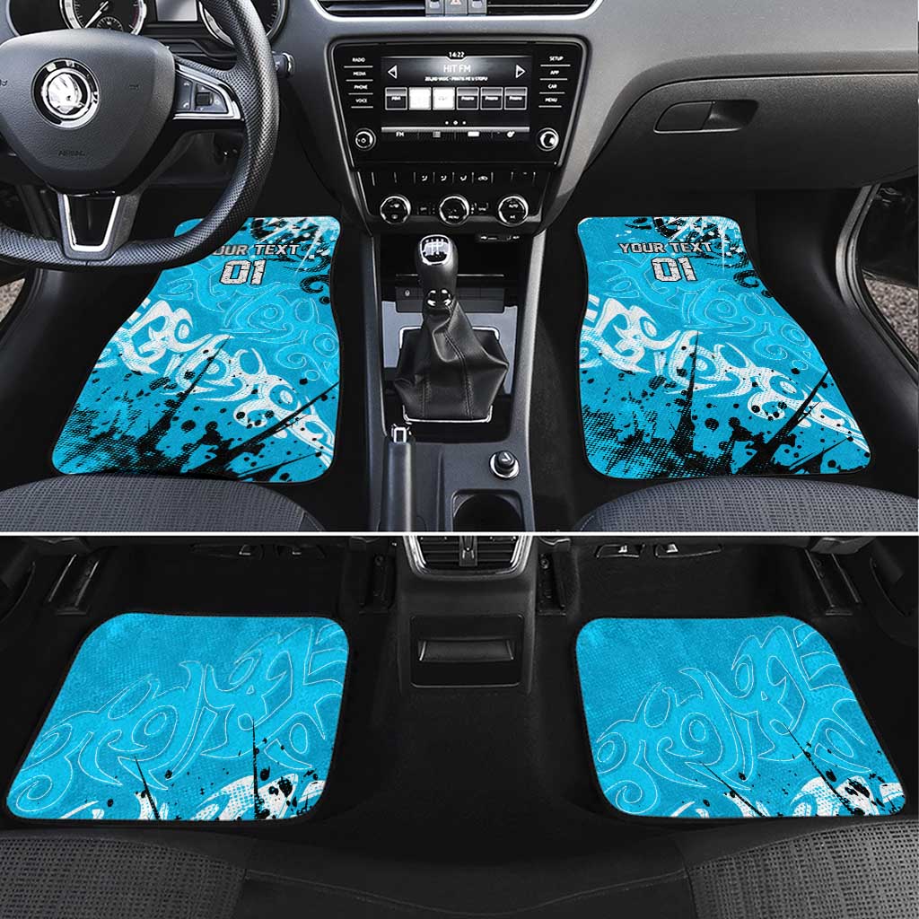Personalized Cronulla-Sutherland Sharks Rugby Car Mats Urban Street Graffiti Style - Distressed Splatter Elements