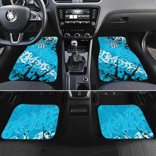 Personalized Cronulla-Sutherland Sharks Rugby Car Mats Urban Street Graffiti Style - Distressed Splatter Elements